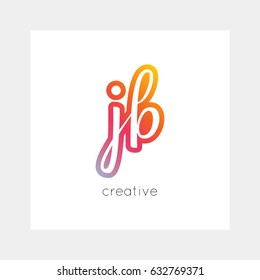 JB logo, vector. Useful as branding, app icon, alphabet combination, clip-art.