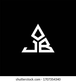 JB monogram logo with 3 pieces shape isolated on triangle design template