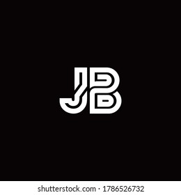 JB monogram logo with abstract line design template