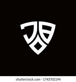 Logotipo de monograma JB con plantilla de diseño de estilo de escudo moderno aislado en fondo negro