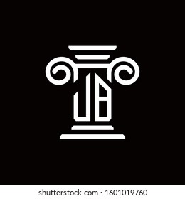 JB monogram logo with pillar style design template