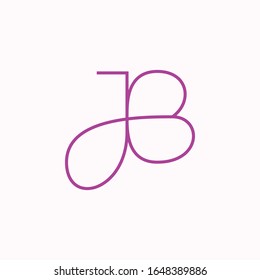 JB Monogram Thin Line Logo Vector