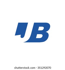 JB negative space letter logo blue