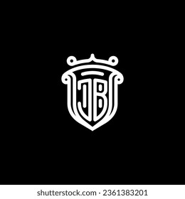 JB shield initial monogram with high quality professional design that will print well