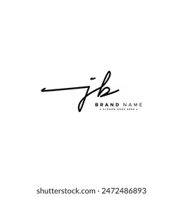 JB Simple Signature Logo - Handwritten Vector Template for J and B Logo
