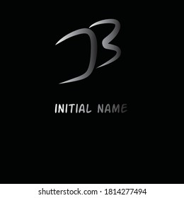 Jb tagline Initial handwriting logo vector