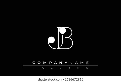 JB Typography Logo Design. Stylish monogram design depiction featuring the letters J and B combined in an artistic signature style, delivering a unique and creative visual representation.
