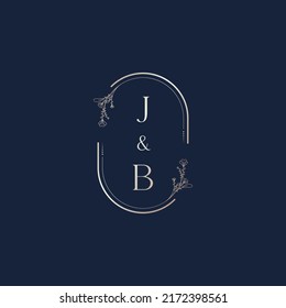 Cartas iniciales del logotipo de boda de JB en un diseño profesional de alta calidad que se imprimirán en cualquier medio impreso