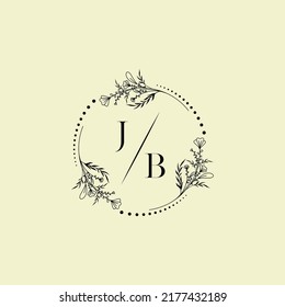Cartas iniciales del logotipo de boda de JB en un diseño profesional de alta calidad que se imprimirán en cualquier medio impreso