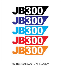 JB300 colorful text vector, sticker design or vehicle accessories company name.