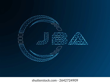 JBA low poly letter logo vector design. JBA lower poly logo design. Low poly logo.