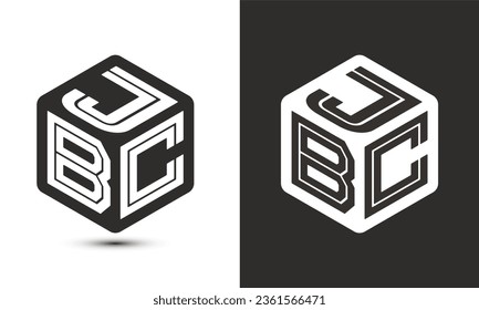 JBC letter logo design with illustrator cube logo, vector logo modern alphabet font overlap style. Premium Business logo icon. White color on black background