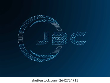JBC low poly letter logo vector design. JBC lower poly logo design. Low poly logo.