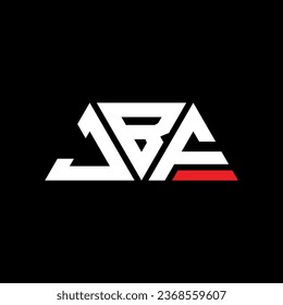 JBF triangle letter logo design with triangle shape. JBF triangle logo design monogram. JBF triangle vector logo template with red color. JBF triangular logo Simple, Elegant, and Luxurious design.