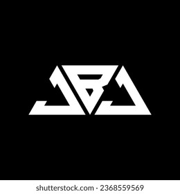 JBJ triangle letter logo design with triangle shape. JBJ triangle logo design monogram. JBJ triangle vector logo template with red color. JBJ triangular logo Simple, Elegant, and Luxurious design.