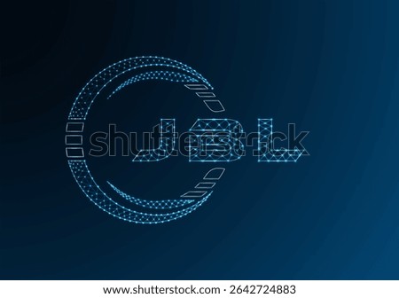 JBL low poly letter logo vector design. JBL lower poly logo design. Low poly logo.