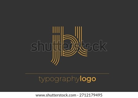 JBL modern geometric typography logo. Modern and stylish composition featuring a monochromatic typography logo illustration designed with intricate lines.