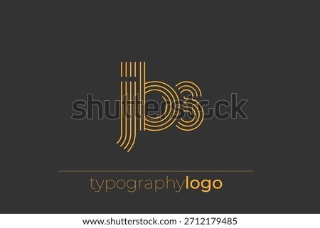 JBS modern geometric typography logo. Modern and stylish composition featuring a monochromatic typography logo illustration designed with intricate lines.