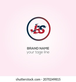 JBS with round vector logo, Business logo, company monogram