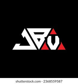 JBV triangle letter logo design with triangle shape. JBV triangle logo design monogram. JBV triangle vector logo template with red color. JBV triangular logo Simple, Elegant, and Luxurious design.