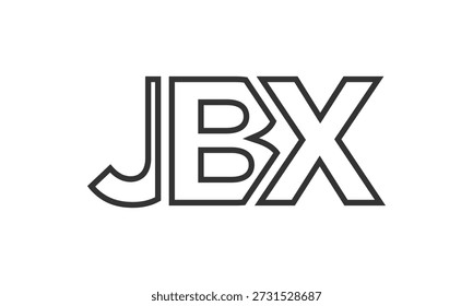 JBX logo design template with strong and modern bold text. Initial based vector logotype featuring simple and minimal typography. Trendy company identity ideal for businesses brand presence.