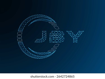 Diseño de Vector de logotipo de letra de polietileno baja JBY. Diseño de logotipo de poliéster inferior JBY. Logotipo de poliéster bajo.