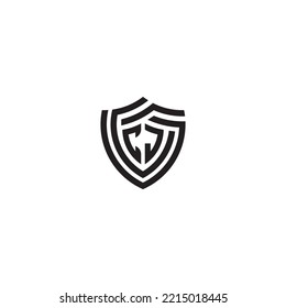 JC abstract line shield concept in high quality professional design that will print well across any print media