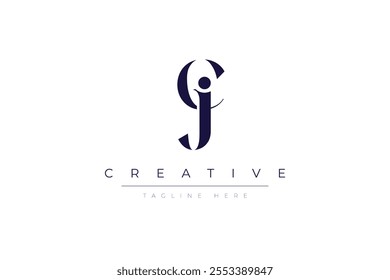 JC abstract minimalist letters Logo Monogram. It is a minimalist logo, this logo is made by combining two letters