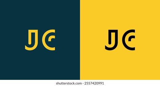 JC abstract minimalist letters Logo Monogram. It is a minimalist logo, this logo is made by combining two letters