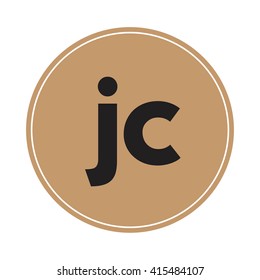 jc brown letters ,abstract background logo, design identity in circle, alphabet letter