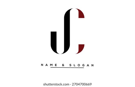 JC, CJ Letras Abstractas Logo Monograma
