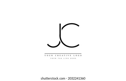 JC CJ abstract vector logo monogram template