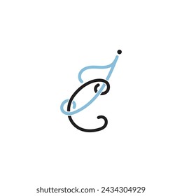 JC, CJ, J AND C Abstract initial monogram letter alphabet logo design