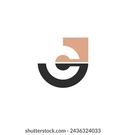 JC, CJ, J UND C Abstraktes anfängliches Monogramm-Buchstaben-Alphabet-Logo-Design