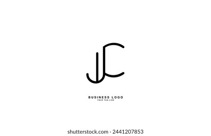 JC, CJ, J, C, Letras abstractas Logo monograma