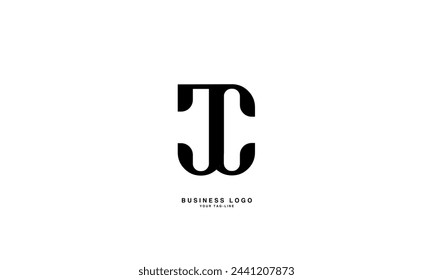 JC, CJ, J, C, Letras abstractas Logo monograma