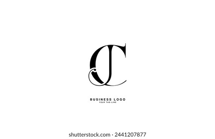 JC, CJ, J, C, Letras abstractas Logo monograma
