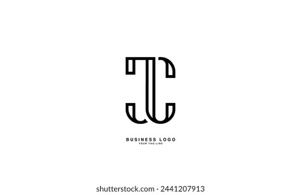 JC, CJ, J, C, Abstrakte Buchstaben Logo Monogramm