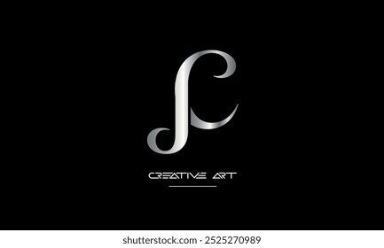 JC, CJ, J, C abstract letters logo monogram