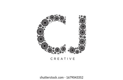 Plantilla de vector de diseño de la carta CJ
