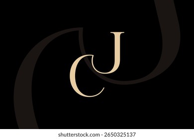 JC or CJ letter logo icon design. Classic style luxury initials monogram.