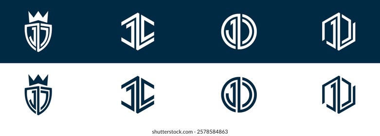 JC CJ letter logo set design
