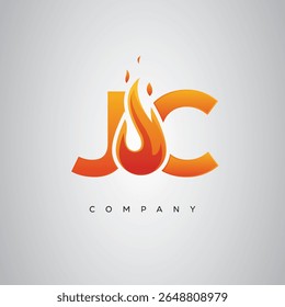 JC Creative Fire Letter Logo Design
