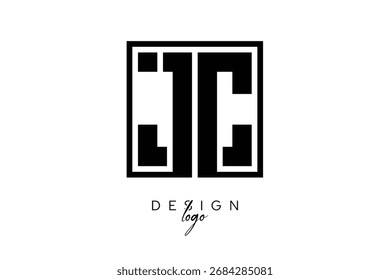 JC Creative Middle Square Bold Monogram Latter Logo Design Moderno Identidade Minimalista da Marca.