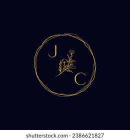 JC elegantes Hochzeitslogo in hochwertigem professionellem Design, das gut in allen Printmedien drucken kann