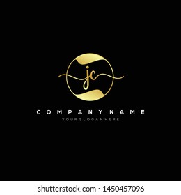 JC handwriting initial logo template vector.