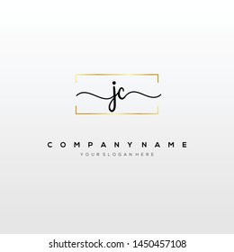 JC handwriting initial logo template vector.