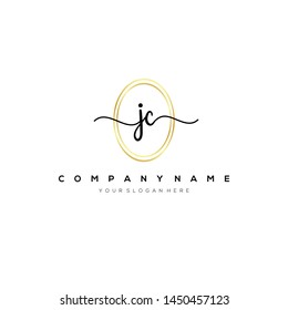 JC handwriting initial logo template vector.