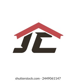 JC símbolo de la casa simple logo. Abstractas letra inicial JC house logo inmobiliario Vector. el logotipo es adecuado para la vivienda, bienes raíces, construcción, etc
