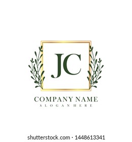JC Initial beauty floral logo template